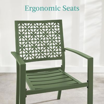 Meubles d'extérieur AJUNION Moderne en acier KD cadre de jardin ensemble chaise empilable ensemble de bistro