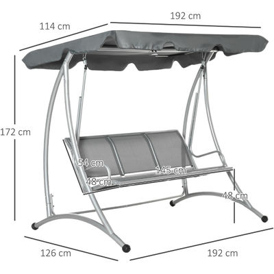 190L x 130W x 172H cm banc de hamac de jardin balancer avec un auvent réglable par AJUNION
