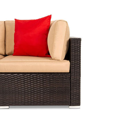 Hôtel extérieur intérieur patio jardin balcon piscine plage tissé en PE Wicker Rattan Lounge Sofa modulaire sectionnel