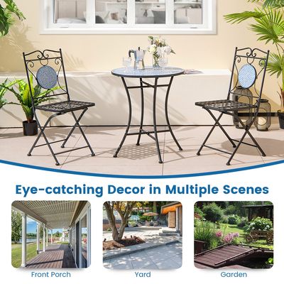Améliorez votre décor extérieur avec AJUNION Bistro toutes conditions météorologiques Taille de table Dia24 " x H28