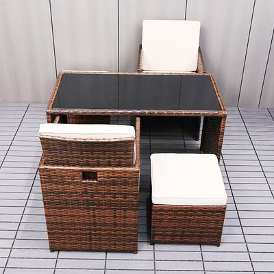 Économiser de l' espace ensemble de jardin en rotin de plastique moderne Table d' coin et chaise pour le patio de la cour