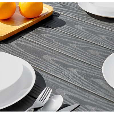 Ensemble de salle à manger en aluminium extérieur de 8 places en bois de teck Table à manger en bois de teck