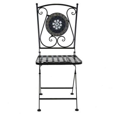Résistant de fer de jardin balcon Bistro ensemble avec style de conception moderne et revêtement de carreaux en céramique