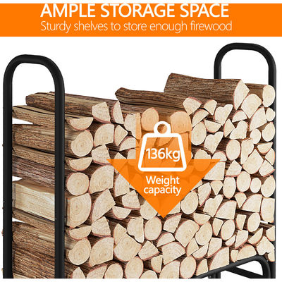 AJUNION Étagère de bois de chauffage pour le stockage intérieur et extérieur W123 x D34 x H124,5 cm