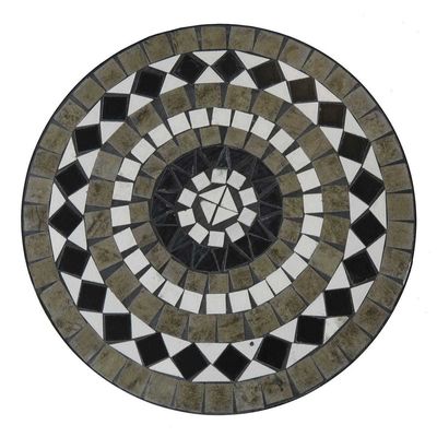 Résistant de fer de jardin balcon Bistro ensemble avec style de conception moderne et revêtement de carreaux en céramique