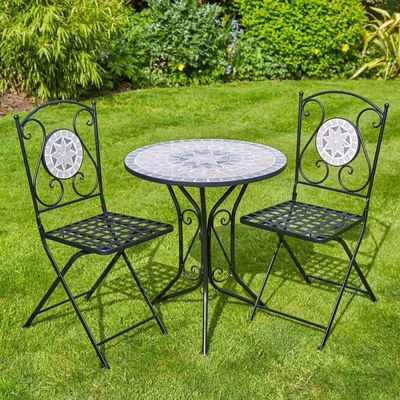Table et chaise en métal pliable pour jardin