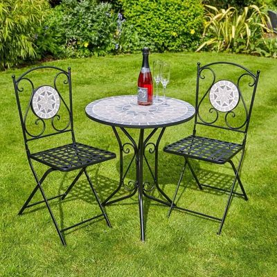 Table et chaise en métal pliable pour jardin