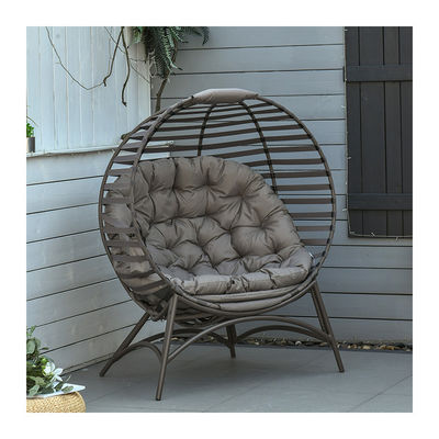 Améliorez votre patio avec AJUNION Chaise à œufs à 2 places cadre en acier pliable design moderne