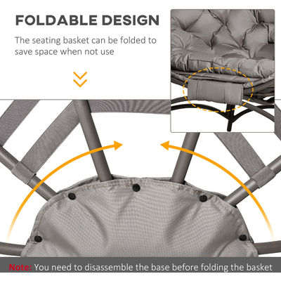 Améliorez votre patio avec AJUNION Chaise à œufs à 2 places cadre en acier pliable design moderne