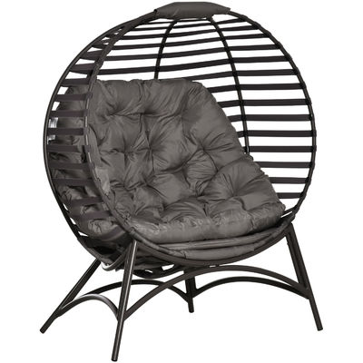 Améliorez votre patio avec AJUNION Chaise à œufs à 2 places cadre en acier pliable design moderne