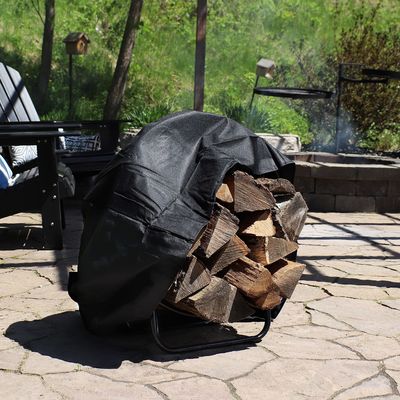 Étagère pour bois de chauffage intérieur et extérieur AJUNION Porteur de bûcher rond 3,72 kg acier enduit de poudre