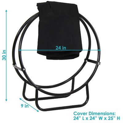 Étagère pour bois de chauffage intérieur et extérieur AJUNION Porteur de bûcher rond 3,72 kg acier enduit de poudre