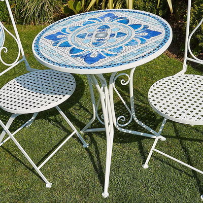 Moderne Design Carreaux en céramique et en poudre enduit de fer Bistro ensemble pour le jardin extérieur patio