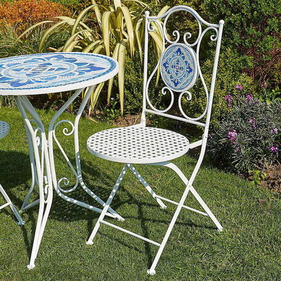 Moderne Design Carreaux en céramique et en poudre enduit de fer Bistro ensemble pour le jardin extérieur patio