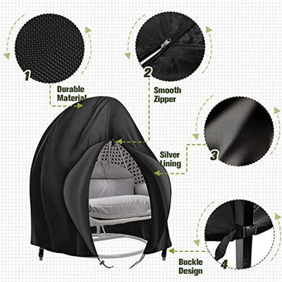 Plain teint Outdoor Patio imperméable à l' eau lourd 600D Grand Double suspendu fauteuil balançant Protecteur contre la poussière