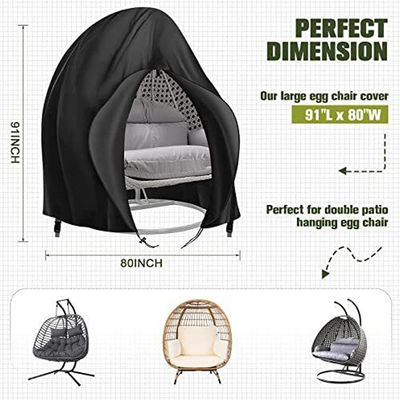Plain teint Outdoor Patio imperméable à l' eau lourd 600D Grand Double suspendu fauteuil balançant Protecteur contre la poussière