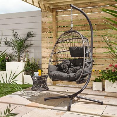 Chaise suspendue élégante pour patio jardin chalet cour ou plage en métal
