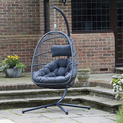 Chaise suspendue élégante pour patio jardin chalet cour ou plage en métal