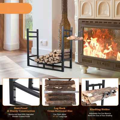 30 pouces haut de gamme de bois de chauffage Power Coated Steel Log Holder pour la décoration de cheminée