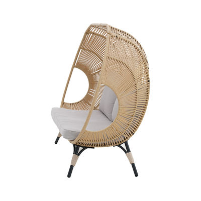 Chaise d'oeuf debout à double siège confortable en extérieur en rotin PE et cadre en acier