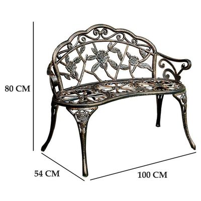 Banquette de siège d'amour en aluminium de type métallique pour balcon de jardin de patio extérieur en design moderne