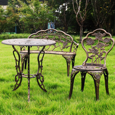 Banquette de siège d'amour en aluminium de type métallique pour balcon de jardin de patio extérieur en design moderne