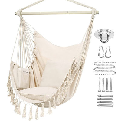 127*122*2,5cm Jardin extérieur Camping Patio Pléable Portable Enfants en coton Corde suspendue Balancer Chaise hamac