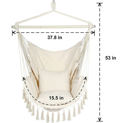 127*122*2,5cm Jardin extérieur Camping Patio Pléable Portable Enfants en coton Corde suspendue Balancer Chaise hamac