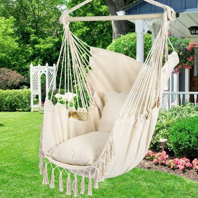 127*122*2,5cm Jardin extérieur Camping Patio Pléable Portable Enfants en coton Corde suspendue Balancer Chaise hamac