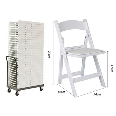 Chaise de jardin pour banquet de mariage Hôtel de résine blanche plastique pliable Wimbledon