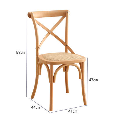 Chaise de jardin Hôtel Dining en bois extérieur Chaise à dos croisé pour les mariages Fêtes de banquet Événements
