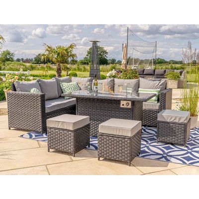 Meubles modulaires en rotin en écorce en extérieur avec table de foyer AJUNION Garden Design
