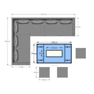 Meubles modulaires en rotin en écorce en extérieur avec table de foyer AJUNION Garden Design