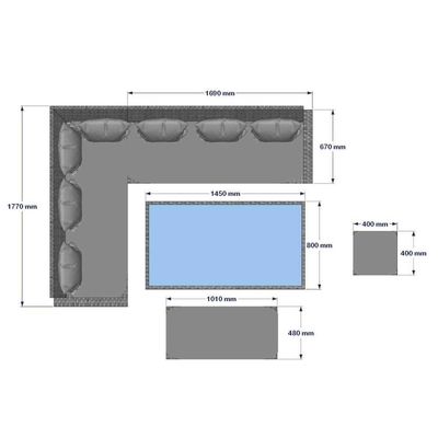 Ensemble de jardin extérieur avec banc de rangement AJUNION 9 sièges canapé d'angle en rotin