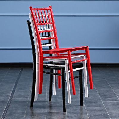 Hôtel Outdoor Résine empilable Napoléon Tiffany Chiavari Chaise à manger avec logo personnalisé