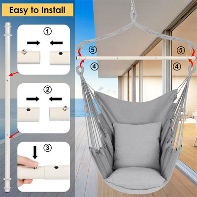 Parc jardin extérieur camping patio pliable coton portable corde suspendue hamac fauteuil pivotant