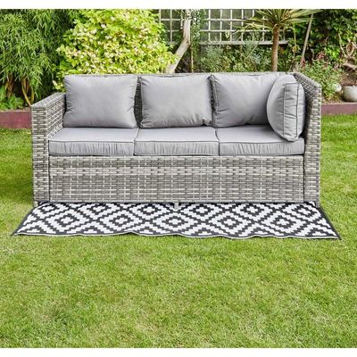Ensemble de meubles de jardin tissés en rotin à 9 places avec design moderne et table réglable