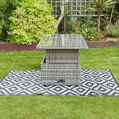Ensemble de meubles de jardin tissés en rotin à 9 places avec design moderne et table réglable