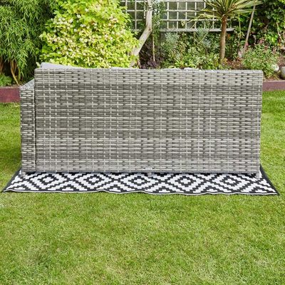 Ensemble de meubles de jardin tissés en rotin à 9 places avec design moderne et table réglable