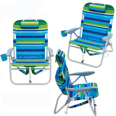 Chaise de plage pliante en aluminium extérieur avec sac de rangement et style de conception traditionnel
