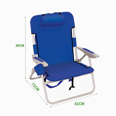 Chaise de plage pliante en aluminium extérieur avec sac de rangement et style de conception traditionnel
