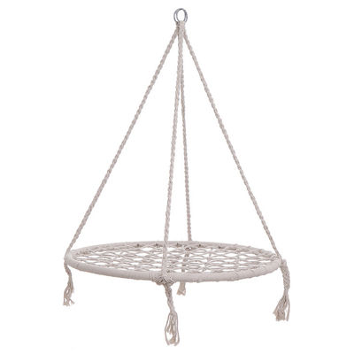 Chaise swing métallique de camping pour jardin intérieur en extérieur avec corde de coton et design pliable