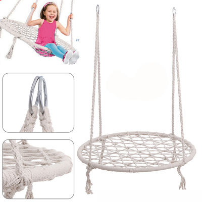 Chaise swing métallique de camping pour jardin intérieur en extérieur avec corde de coton et design pliable