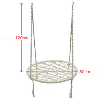 Chaise swing métallique de camping pour jardin intérieur en extérieur avec corde de coton et design pliable