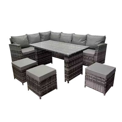 AJUNION 9 pièces Rattan jardin de salle à manger ensemble Wicker Rattan meubles d'extérieur ensemble de canapé d'extérieur