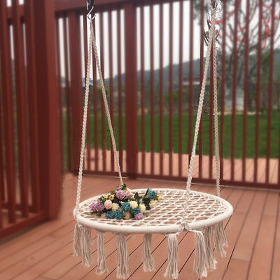 Chaise swing métallique de camping pour jardin intérieur en extérieur avec corde de coton et design pliable