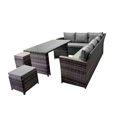 AJUNION 9 pièces Rattan jardin de salle à manger ensemble Wicker Rattan meubles d'extérieur ensemble de canapé d'extérieur