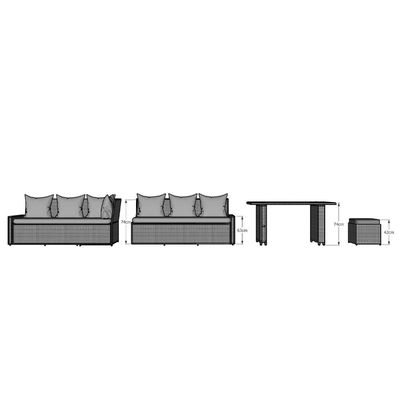 AJUNION 9 pièces Rattan jardin de salle à manger ensemble Wicker Rattan meubles d'extérieur ensemble de canapé d'extérieur