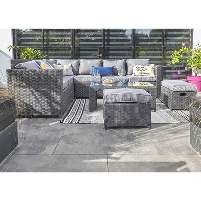 Ensemble de jardin AJUNION 8 sièges mobilier extérieur coin de rotin salon canapé ensemble pour la cour arrière