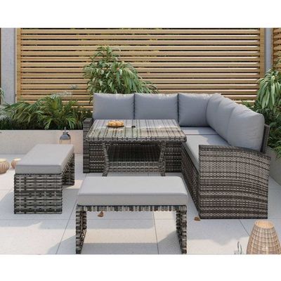 Ensemble de meubles de jardin pour tous les temps, canapé de coin en plein air